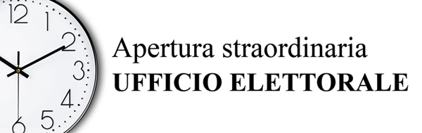 Apertura straordinaria ufficio elettorale in occasione delle Elezioni Comunali del 25 e 26 Maggio 2025 