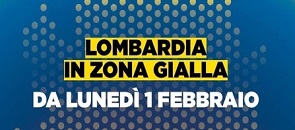 Lombardia in zona gialla da lunedì 1 febbraio