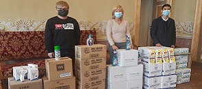 Il sindaco Cerini accoglie mascherine e materiale per la sanificazione